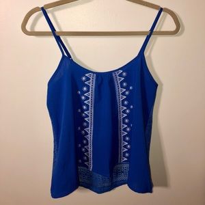 Detailed Royal Blue Tank Top